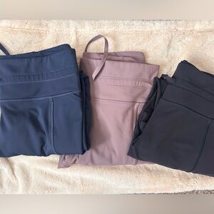 Athleta Rainer Cargo brushed 7/8 Set of Three Leggings